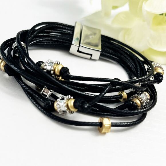 Chico's Mixed Metal Charmy Multistrand Magnetic Bracelet - Picture 1 of 6